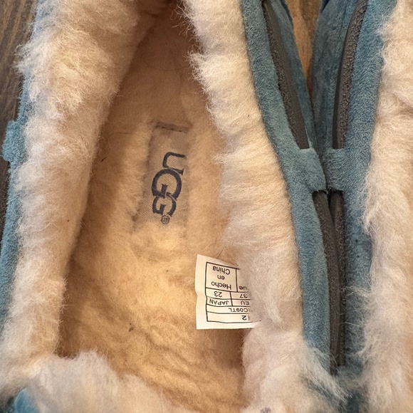 UGG Ansley Shearling  Moccasin Shoes Blue Teal 6 EC - Picture 3 of 6